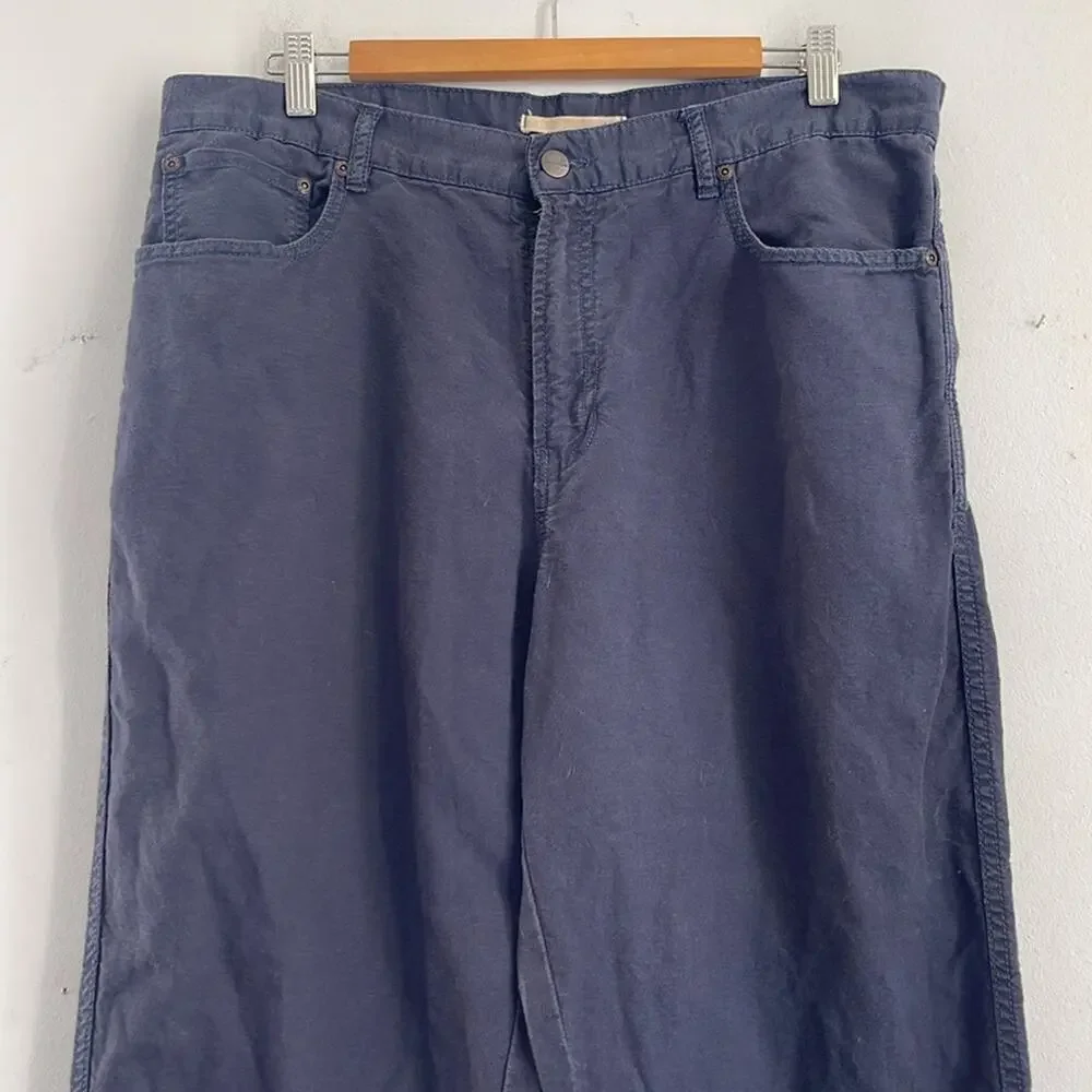 L. L. Bean 1912 cotton linen blend flat front twill chino straight leg pants